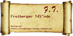 Freiberger Tünde névjegykártya